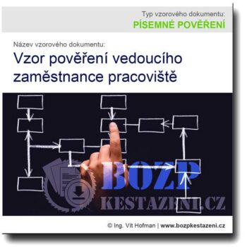 Vzor pověření vedoucího zaměstnance pracoviště