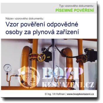 pověření odpovědné osoby za plynová zařízení