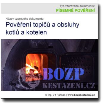 Pověření topičů a obsluhy kotlů a kotelen