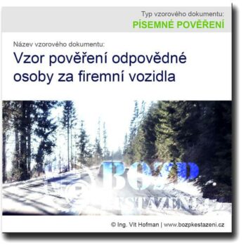 Vzor pověření odpovědné osoby za firemní vozidla