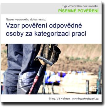 Vzor pověření odpovědné osoby za kategorizaci prací