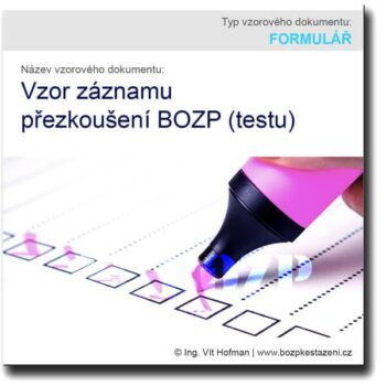 Vzor záznamu přezkoušení BOZP (testu)