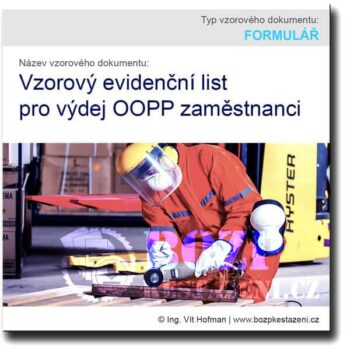 Vzorový evidenční list pro výdej OOPP