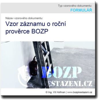 Vzor záznamu o roční prověrce BOZP