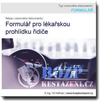 Formulář lékařské prohlídky řidiče