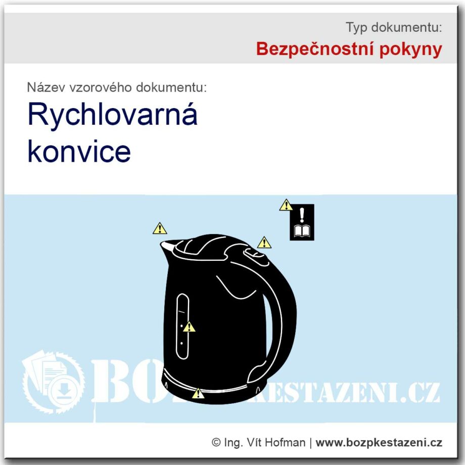 Bezpečnostní pokyny - rychlovarná konvice