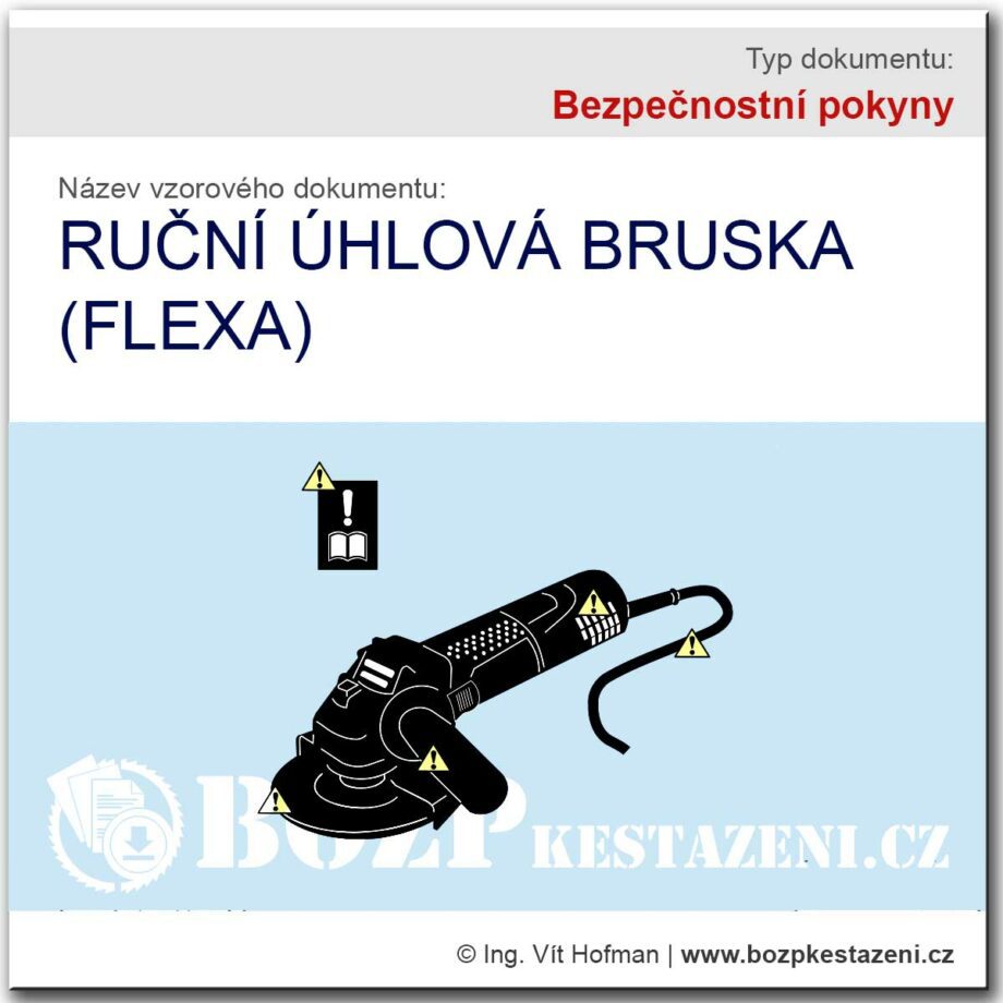 Bezpečnostní pokyny - ruční úhlová bruska