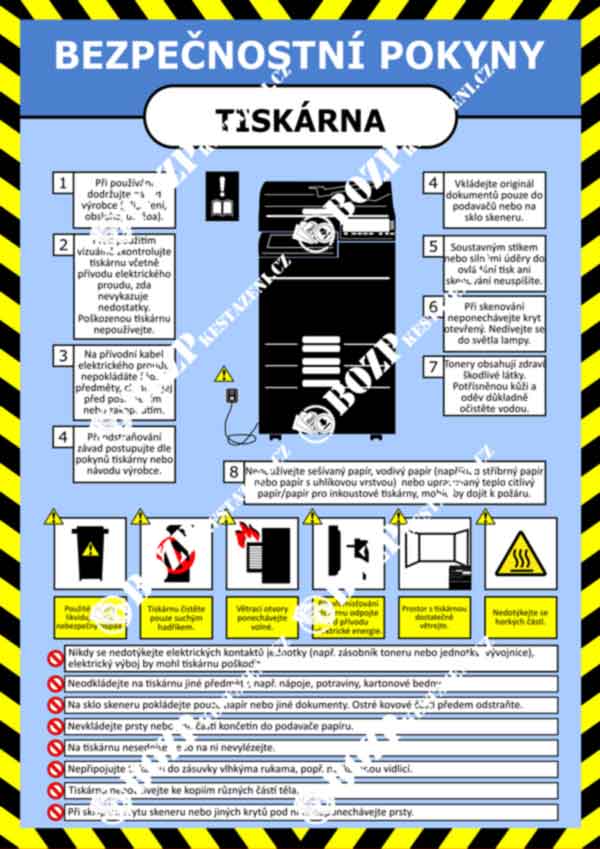 Bezpečnostní pokyny - tiskárny
