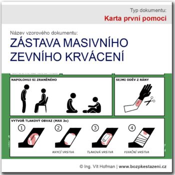 Karta první pomoci - zástava krvácení