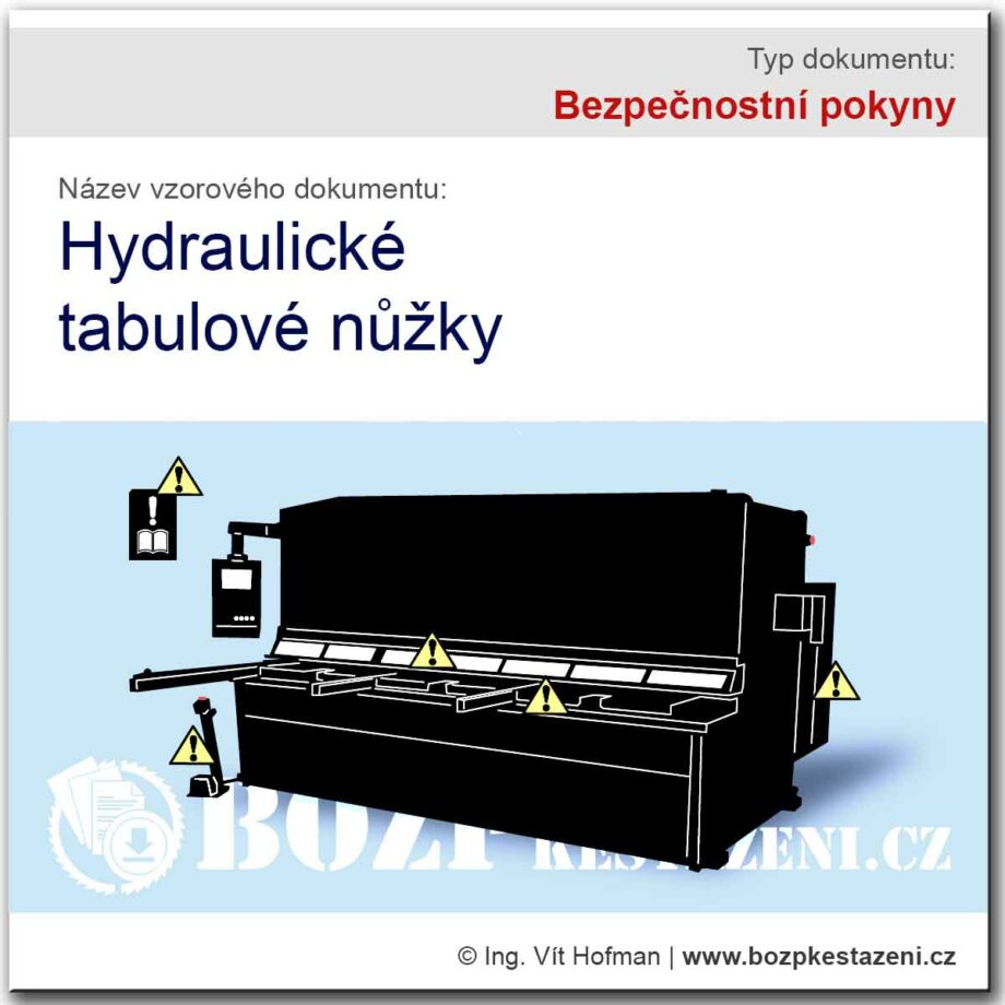 Bezpečnostní pokyny - Hydraulické tabulové nůžky